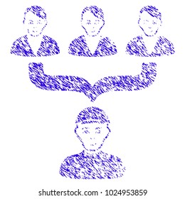 Grunge Citizens Guide rubber seal stamp watermark. Icon symbol with grunge design and scratched texture. Unclean vector blue sticker citizens guide.