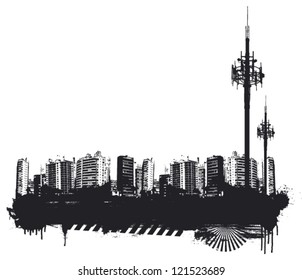 grunge city background