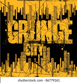 grunge city background design
