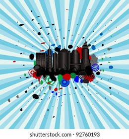 grunge city vector illustration