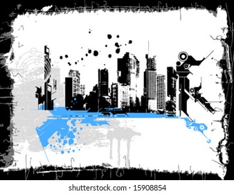 Grunge cityscape
