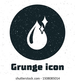 Grunge Clean water drop icon isolated on white background.  Vector Illustration