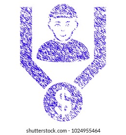 Grunge Client Sales Funnel rubber seal stamp watermark. Icon symbol with grunge design and dirty texture. Unclean vector blue sign client sales funnel.