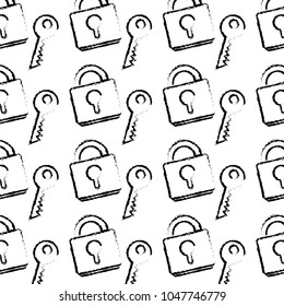 grunge close padlock object with key background