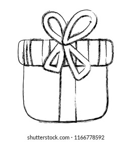 grunge close present box with ribbon bow
