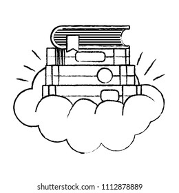 grunge close separator style in the cute cloud