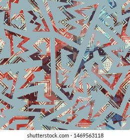 Grunge cloth geometric seamless pattern.