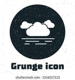 Grunge Cloud icon isolated on white background.  Vector Illustration