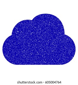 Grunge Cloud rubber seal stamp watermark. Icon symbol with grunge design and dust texture. Unclean vector blue sticker.