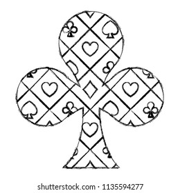 grunge clover casino poker game symbol