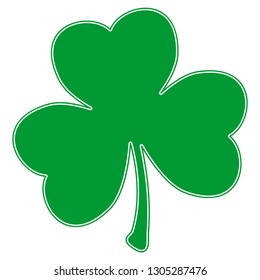 Grunge clover shamrock leaf isolated on a white background. Artistic distressed patrick day element for your design. EPS10 vector. 