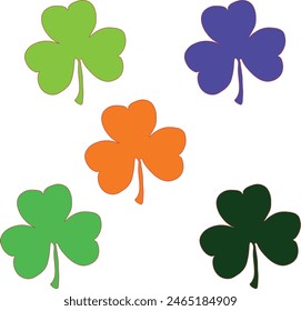 Grunge clover shamrock leaf isolated on a white background. Artistic distressed patrick day element for your design