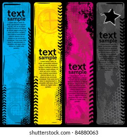 Grunge cmyk banners