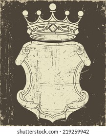 Grunge Coat of Arms - Elements and textures are on separate layers for easy editing.  Colors can be changed easily.