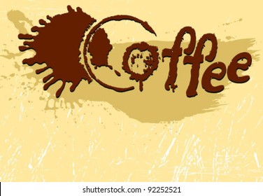 Grunge coffee background. vector illustration.