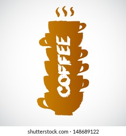 Grunge coffee cups