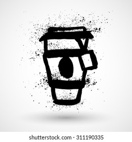 Grunge coffee to go cup