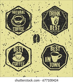 Grunge coffee labels