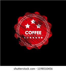grunge COFFEE premium quality stamp. quality sticker. vintage style