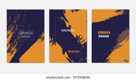 grunge Collection drawing designs vector on blue background, cover for books, magazines and your design.
