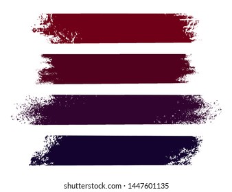 Grunge collection, horizontal background set . Vector distress textures in rectangular shapes. Textured stripes set.