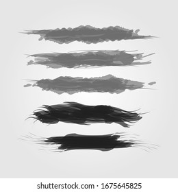 Colección Grunge. Trazos de pincel negro vectorial. Lugar del texto
