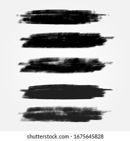 Grunge collection. Vector black brush strokes. Place for text