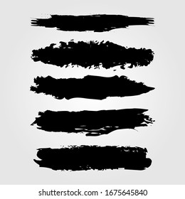 Grunge collection. Vector black brush strokes. Place for text