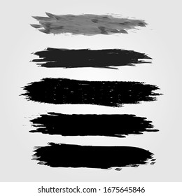 Grunge collection. Vector black brush strokes. Place for text