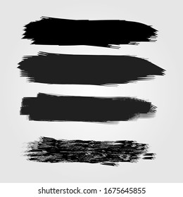 Grunge collection. Vector black brush strokes. Place for text