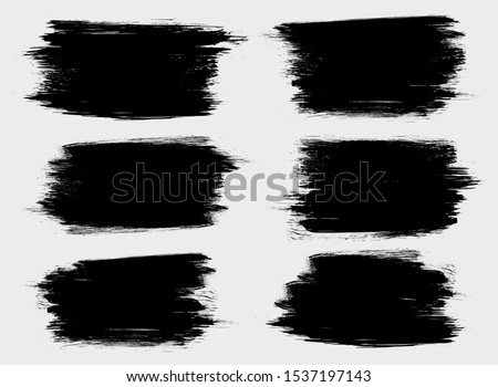 Grunge collection. Vector black brush strokes. Place for text