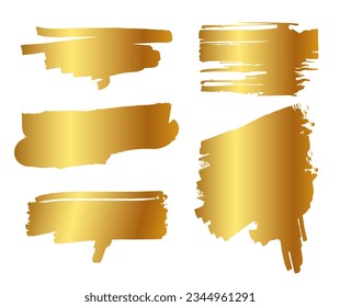 Grunge collection. Vector golden brush strokes. Place for text.