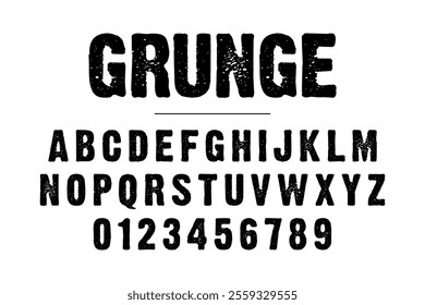 Grunge college font. Vintage sport font in american style for football, baseball or basketball logos and t-shirt. Athletic department typeface, varsity style font. Vector