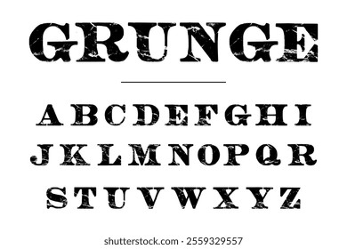 Grunge college font. Vintage sport font in american style for football, baseball or basketball logos and t-shirt. Athletic department typeface, varsity style font. Vector