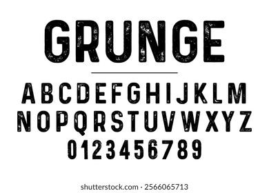 Grunge college font. Vintage sport font in american style for football, baseball or basketball logos and t-shirt. Athletic department typeface, varsity style font. Vector	