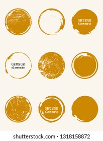 Conjunto de formas de círculo de color ondulado. Ilustración de vector abstracto