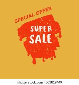 Grunge color design big sale stickers. Catching signage. Vector illustrations for online shopping, product promotions, website and mobile website badges, ads, print material.