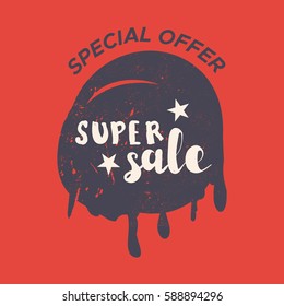 Grunge color design big sale stickers. Catching signage. Vector illustrations for online shopping, product promotions, website and mobile website badges, ads, print material.