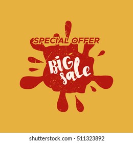 Grunge color design free sale stickers. Catching signage. Vector illustrations for online shopping, product promotions, website and mobile website badges, ads, print material.