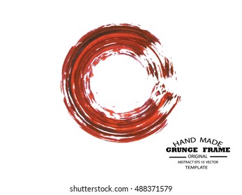 Grunge color round shape with brush vector
