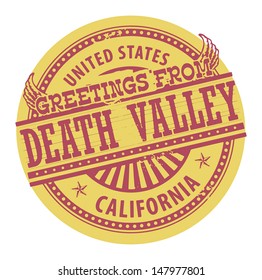 Grunge color stamp with text Greetings from Death Valley, vector illustration