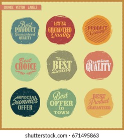 Grunge colored badges