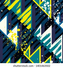 Grunge colored curved triangle seamless pattern