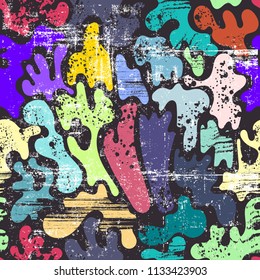 Grunge colored element seamless pattern