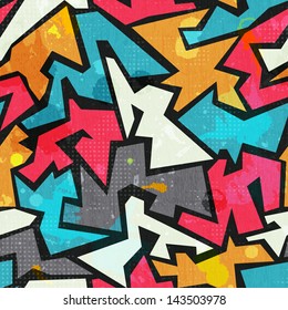 grunge colored graffiti seamless pattern