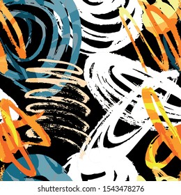 grunge colored graffiti seamless pattern vector illustration