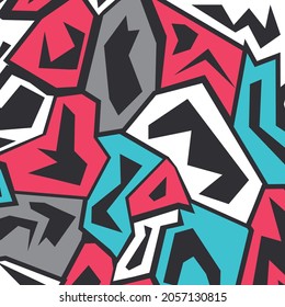 grunge colored graffiti seamless pattern