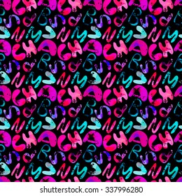 grunge colored graffiti seamless pattern vector illustration