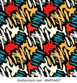 grunge colored graffiti seamless pattern