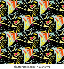 grunge colored graffiti seamless pattern